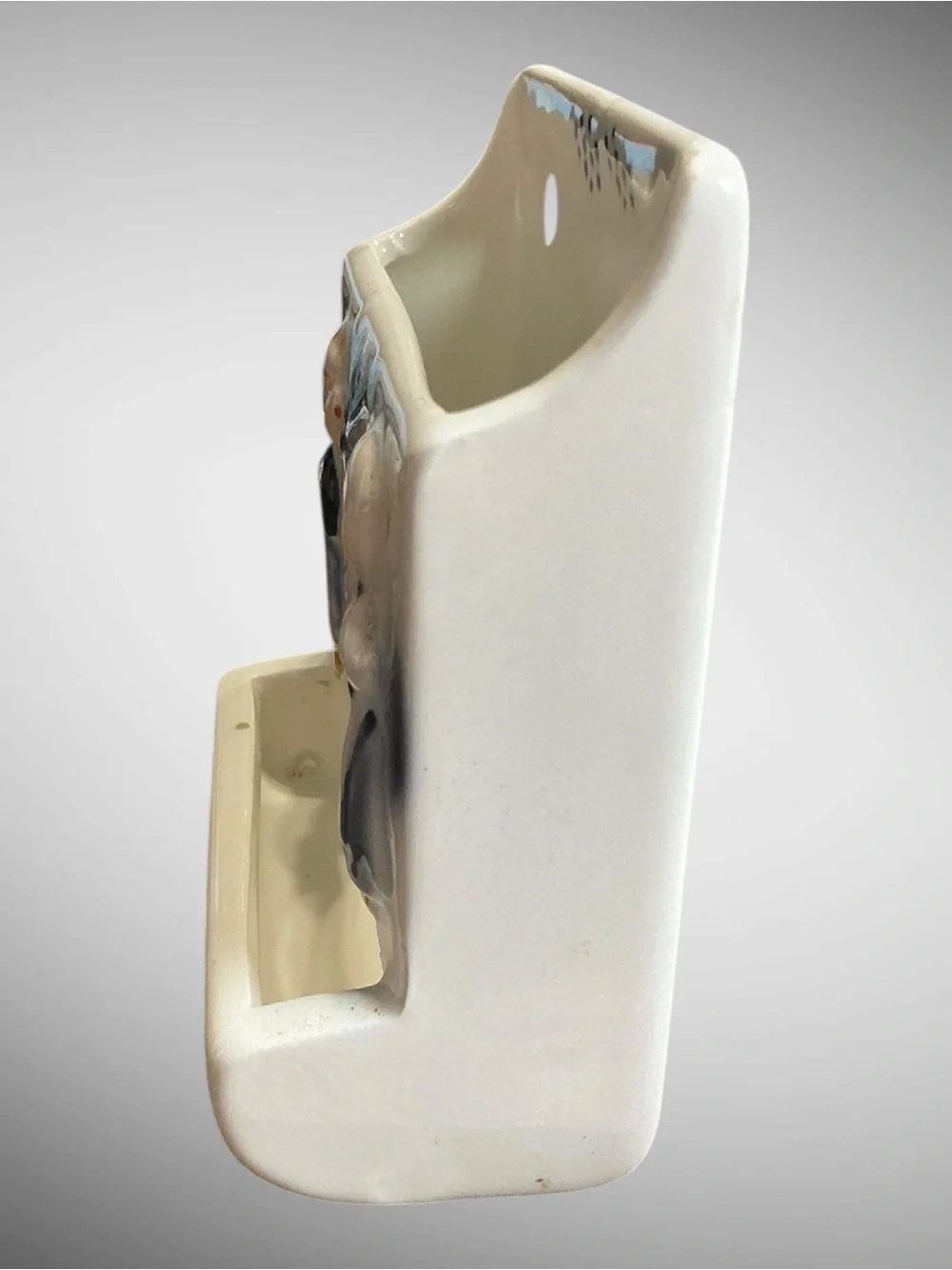 Enesco Dutch Treat Ceramic Wall Match Holder Vintage Kissing Couple Windmill